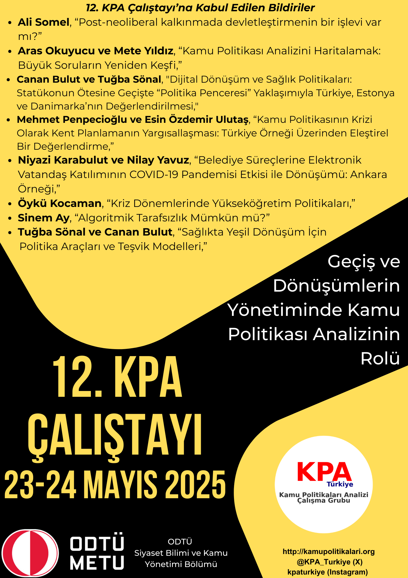 12. Kamu Politikaları Analizi Çalıştayı